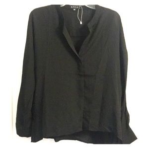 Black v-neck blouse